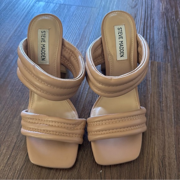 Steve Madden Tahani Nude Block Heel Size 7.5 - Picture 4 of 10